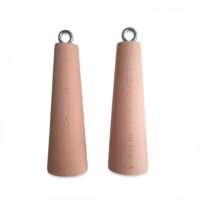 2x pegas cónicas de madeira, 6 cm de diâmetro
